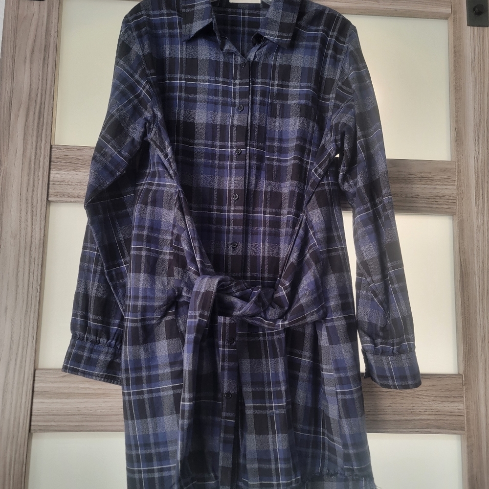 Flannel tunic dress